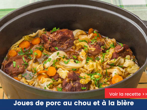 Joues de porc au chou et à la bière